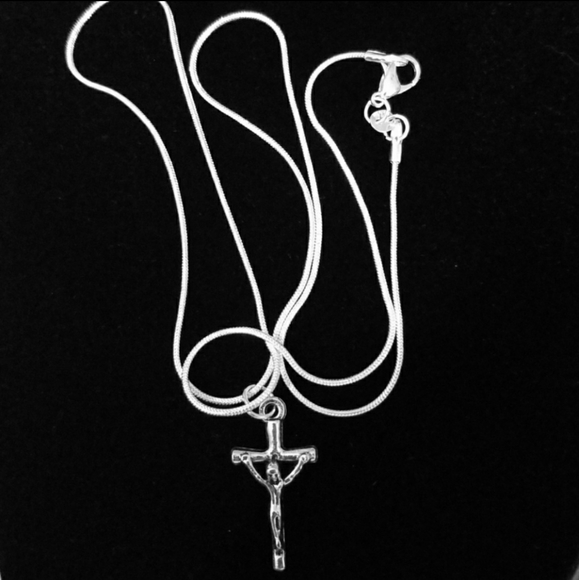 Crucifix Cross 20" \ .925 Sterling Silver … - Picture 2 of 2